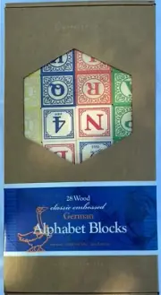 German Alphabet ABC 123 wooden blocks; sealed, new and unused