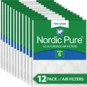 20x24x1 MERV 6 Poly Green AC Furnace Air Filter 12 Pack - Captures Dust/Pollen