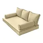 |COVER ONLY|Style3 Queen Contrast Trim Daybed Mattress Bolster Back Covers AD103