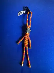 paracord keychain. bag, purse, backpack, jacket zipper pull. Brass Goblin bead