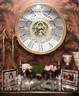 X Large 80 Cm Edinburgh Mirror Moving Gear Wall Clock