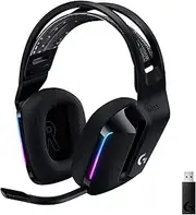 Logitech G733 LIGHTSPEED Wireless Gaming Headset with suspension headband, LIGHTSYNC RGB, Blue VO!CE mic technology and PRO-G audio drivers - Black