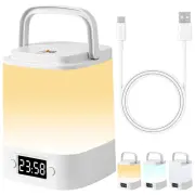 3-Level Dimmable Touch Bedside Lamp - Warm White LED Nightstand Light, Portab...