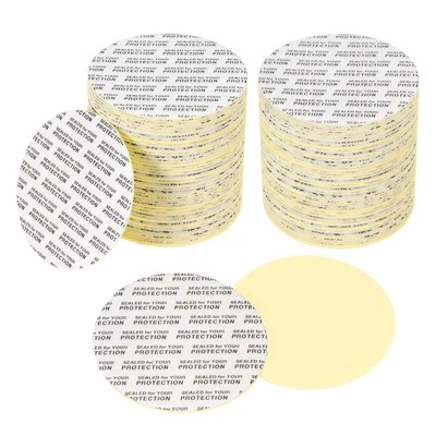 120Pcs 55mm/2.17" Adhesive Round PS Pressure Sensitive Seals Black Text, White