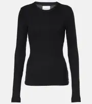 [Citizens of Humanity] Citizens of Humanity Bina ribbed-knit jersey top AU 14 black