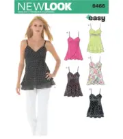 New Look 6466 Size A 10-22 Misses' Tops Sewing Pattern Uncut No instructions