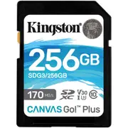 Kingston Canvas Go Plus SD Memory Card - 256GB UHS-I - Class 10 - U3 - V30 - Read up to 170MB/s - Write up to 90MB/s [SDG3/256GB]
