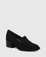Wittner "Oriena" heeled loafers in black suede size EU39/US8.5 BNWB