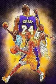 Blue Throat Trident Collection Kobe Bryant Game Basketball NBA12x18 Inch Poster