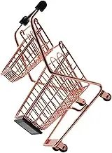KOMBIUDA Mini Shopping Cart Elegant Metal Trolley for Desktop Decor Storage Utility for Items Imagination Development Craftsmanship