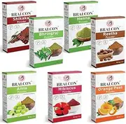 BRALCON Organic Amla Powder, Reetha Powder, Shikakai Powder, Bhringraj Powder, Hibiscus Powder, Henna Powder, Orange Peel Powder Combo-700g(100g x 7 Pack)| For Skin Whitening, Face Pack & Hair Growth