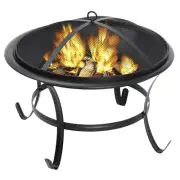 22’’ Portable Steel Fire Pit Small Wood Burning Bonfire Pit for Outdoor Camping