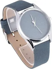 [WOFASHPURET] Fashion Quartz Watch for Women Elegant Wristwatch with Thin Leather Band Minimalist Design for Any Occasion Blue