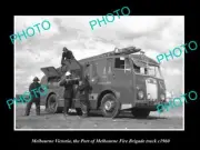 OLD LARGE HISTORIC PHOTO OF MELBOURNE VICTORIA PORT OF MELB FIRE BRIGADE c1960