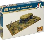 Italeri 1:72 Scale WWII - Bunker and Accessories Model Building Kit