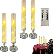 Flickering Flameless Candles | Remote Control LED Flameless Electric Candles - Holiday Decorations, Atmosphere Light Decorative for Festival Daily Dining Tables Wedding
