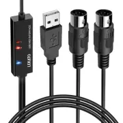 USB MIDI Cable, MIDI to USB Cable 6.5Ft with Input & Output Connecting with K...