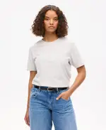 Essential Logo Embroidered Tee | Glacier Grey Marle