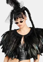 [Devil Fashion] Transylvanian Hunger Gothic Feather Shawl