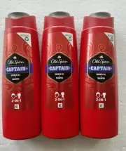 3 Pack Old Spice Captain 2 IN 1 Shower gel/Shampoo,3 x 250ml Bottles