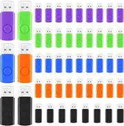 [Kanayu] 50 Pcs Flash Drive Bulk 2GB USB 2.0 Thumb Drives Small Jump Zip Drive Portable Fast Memory USB Stick for Laptop Tablet PC TV Car Audio for External Data Storage and Backup, 5 Colors