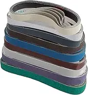 45Pcs Sanding Belts Set 80-5000 Grit Wear-Resistant Sharpening Belt Replacement Kit Grinding Abrasive Belt Assorted Kit 1/2×18inch