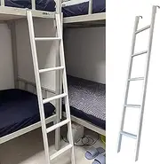 Bunk Bed Ladder White Floor Bunk Ladder for Dorm Loft, Metal Step Twin Climb Ladders with Hooks, Portable Heavy Duty Replacement Bed Ladder for Bedroom (Size : 150cm) (White 150cm)