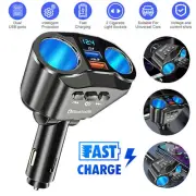 2 Way LED Car Cigarette Lighter Socket Splitter Dual USB Chargers Dock Adapter A