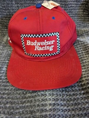 Vintage Budweiser Racing Snapback Hat OSFM
