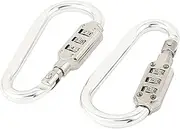 XYWHPGV Hiking 3 Digits Combination Lock Carabiner Hook 2Pcs Silver Tone(28d05 bbf5d 0f981 a4baf 70ce5 dd521