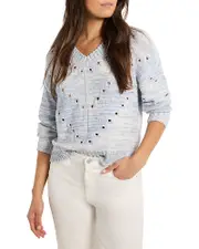 Nic+Zoe Pointelle V Neck Sweater