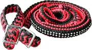HILASON Braided Poly Barrel Horse Racing Reins Flat Grip Knots 1' X 8Ft | Horse Racing | Barrel Rein Horse | Horse Racing Gifts