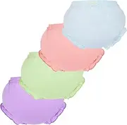 [Billion Xin] Toddler Underwear 100% Cotton Set of 4 Diaper Cover Baby Girl Nappy Cover Panties Cotton Soft Bloomers