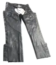 harley davidson womens riding chaps M TALL black leather Deluxe lined pockets