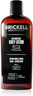 Brickell Men's Deep Moisture Body Lotion for Men, Natural and Organic Protects and Hydrates Dry Skin, 8 Ounce, Unscented
