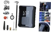 Portable Electric Bike Pump with Digital Gauge Tire Inflator with LCD Display,