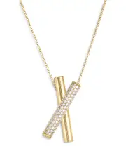 Roberto Coin 18K Yellow Gold Domino Diamond X Pendant Necklace, 16-18