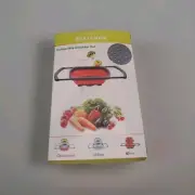 New Silicone Collapsible Colander Set of 3: round 2qt, 4qt, rect 6 qt over sink