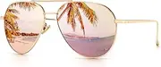 [SUNGAIT] Women's Lightweight Oversized Aviator Sunglasses - Mirrored Polarized Lens
