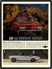 1963 Chevrolet Corvair New Metal Sign: Monza Sedan/Convertible - Free Shipping