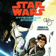 STAR WARS Signed ART PRINT Hyperspace Stories SDCC Princess Leia AUTOGRAPHED New
