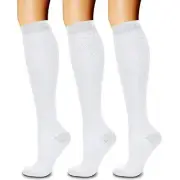 Compression Socks for Women & Men Small-Medium 05 White/White/White