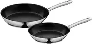 [WMF] Nordic Professional Induction Frying Pan Set, 2 Pieces, Frying Pan Induction 24, 28 cm, Non-Stick Coating, Oven-Safe, Drip-Free, Cromargan Stainless Steel Frying Pan, Suitable for All Hobs