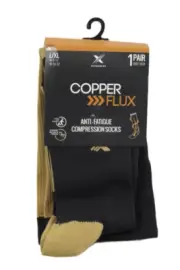 Copper Flux Brown Black Men's Women's Compression Socks 1 Pair Size L/XL 016