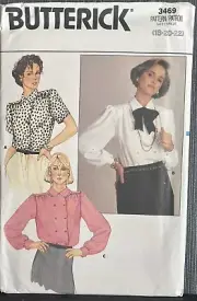 Butterick 3469 Sewing Pattern Misses’ Blouse Top Office Plus Size 18 20 22 Uncut