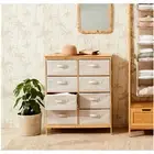 New Storage Cabinet Tower Chest of Drawers Dresser Tallboy 8 Drawer Bamboo White