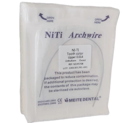 200Pks Dental Orthodontic White Color Coated Niti Arch Wire Round Super Elastic