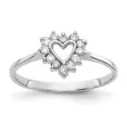 14K Solid White Gold Diamond Ring