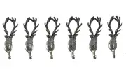 Metal wall mount Decorative Hook deer head coat hooks set of 6 pieces Stag head