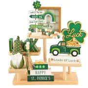 8 Pieces St Patrick's Day Tiered Tray Decor, Saint Patricks Home Table Tray S...